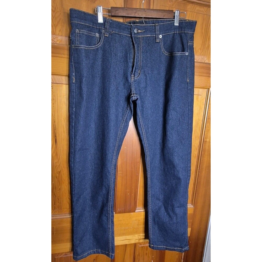 Kayden K California Mens Jeans 36x30 Dark Wash Straight Leg Denim
